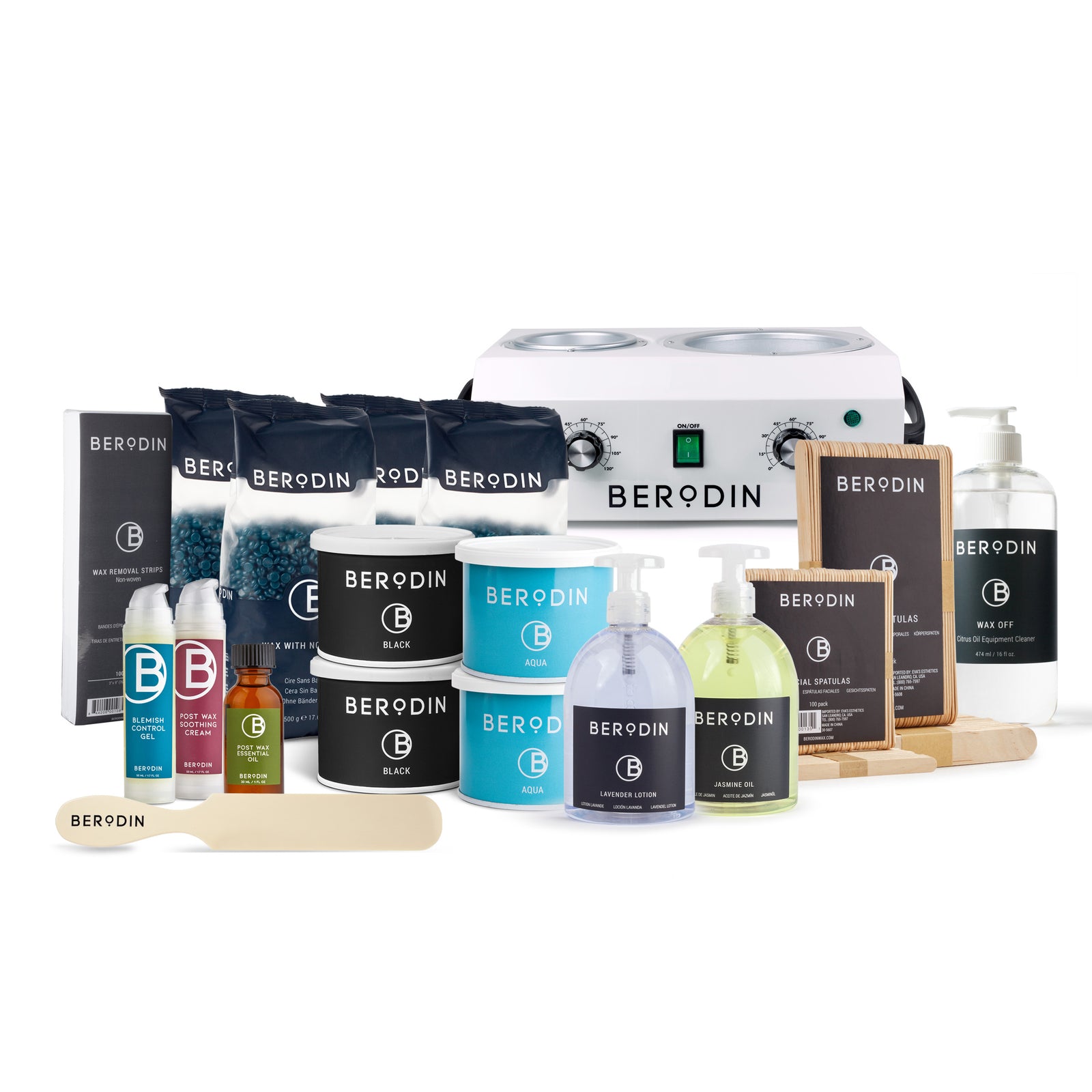 Berodin Set Up with Big Warmer – Professional All-Day Waxing Kit